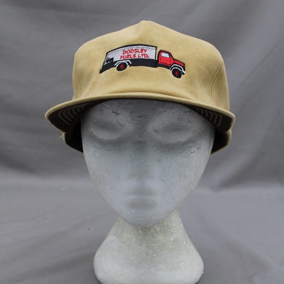Vintage Faux Suede Farmer Hat - Dodsley Fuels by K Brand - Adult Snapback - Picture 3 of 8